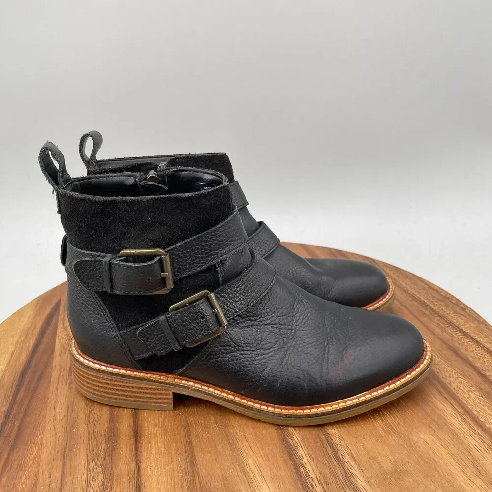 Clarks Cologne Boots Womens Size 8 M Black Leather Casual Comfort Going Out